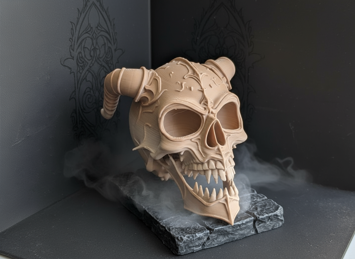 Abyssal Beast Skull – Gothic Fantasy Print