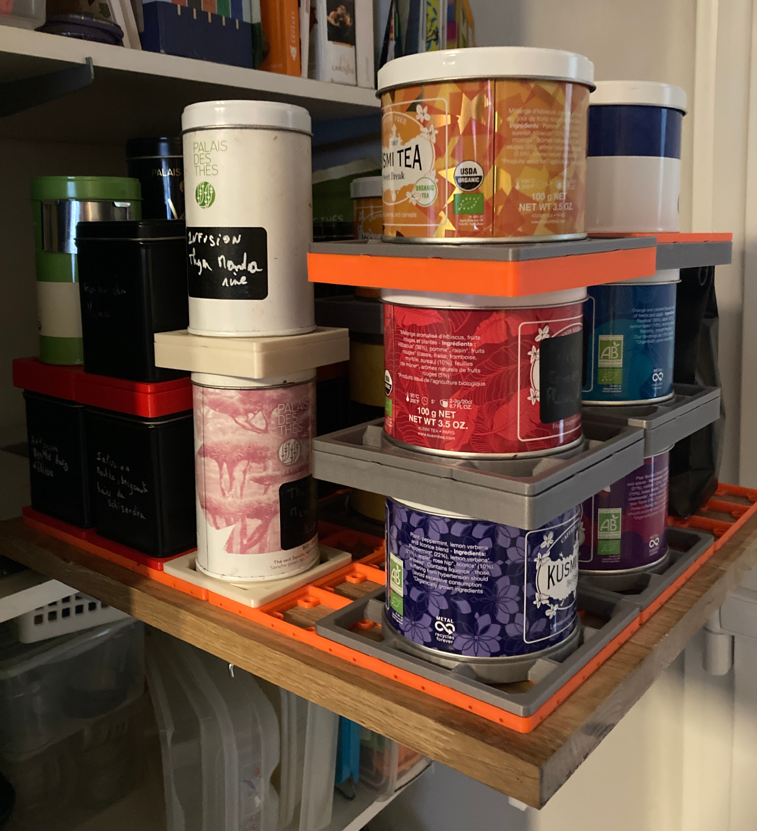 Gridfinity Tea Box Stackers for Standard, Palais des Thés & Kusmi Tea boxes