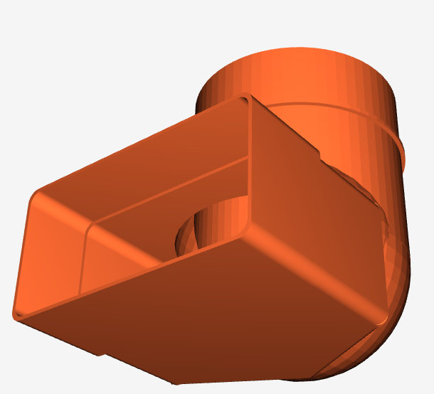 Ventilation 110x55mm to 100mm Ø 90 Degree Bend V2.