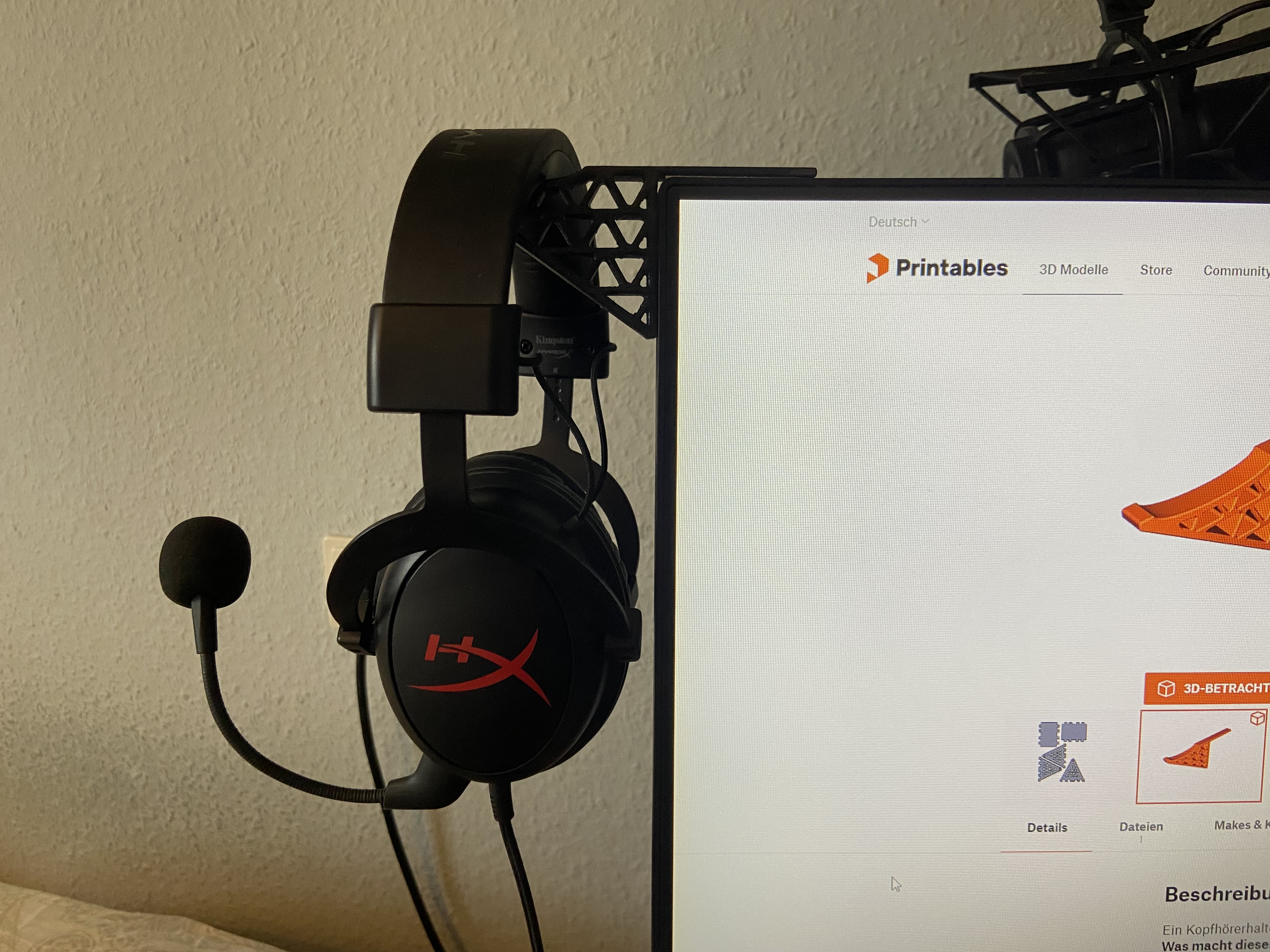 Kopfhörerhalter für Bildschirm/Monitor
