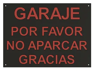 cartel de no aparcar