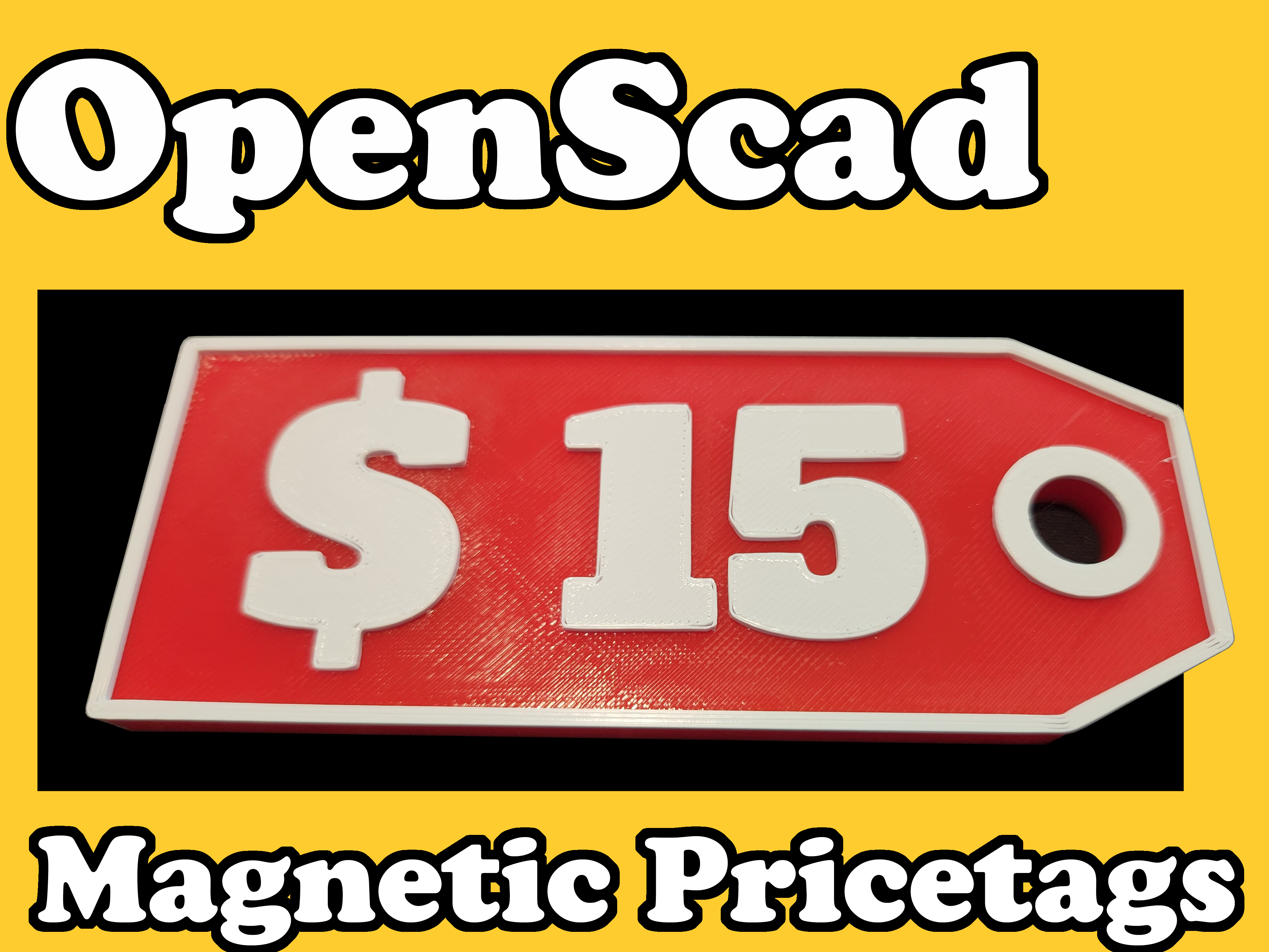 OpenScad Magnetic Pricetags