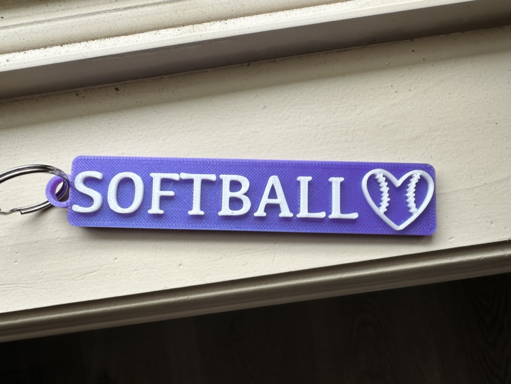 Softball Keychain