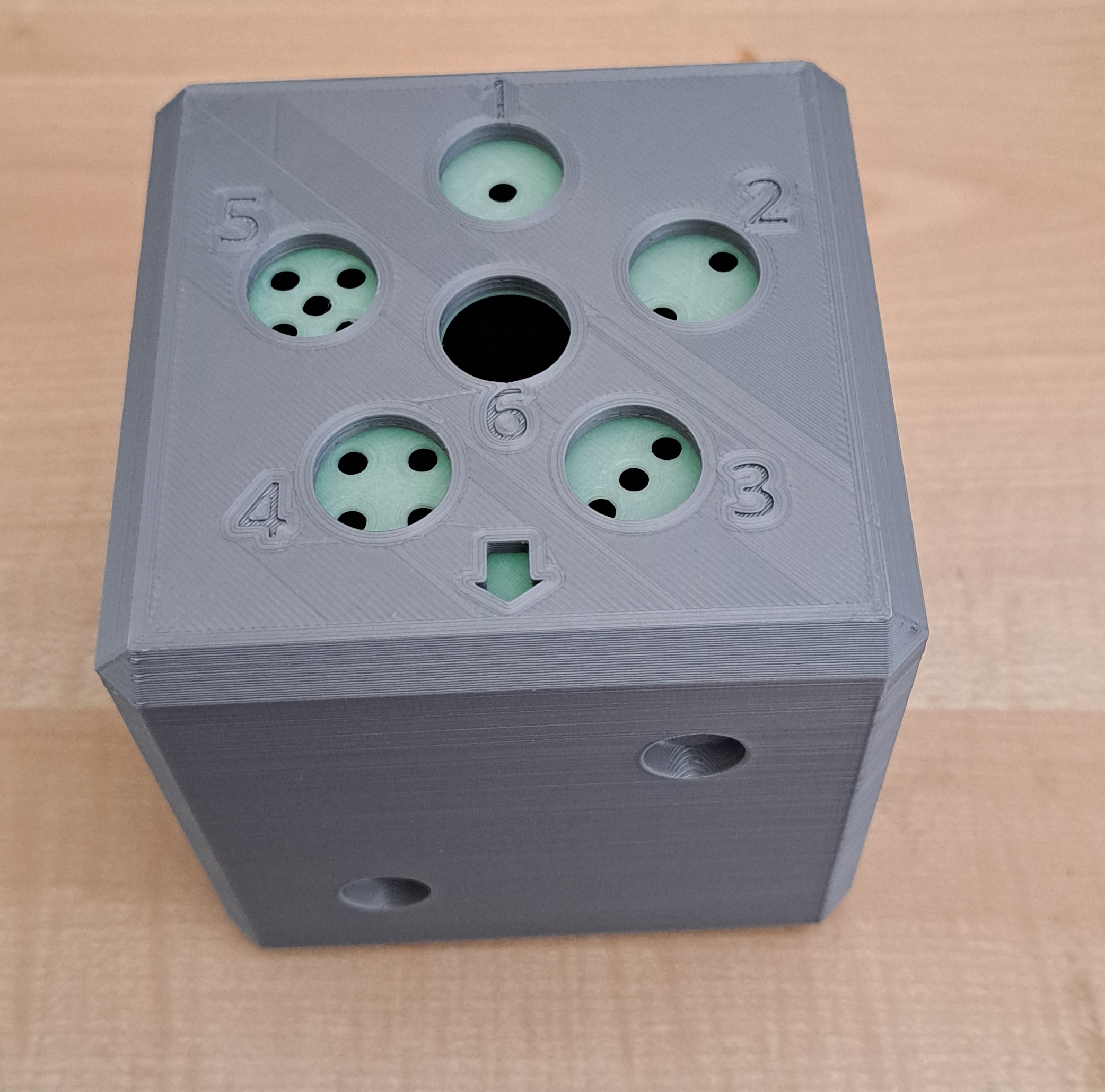 6 wins or super 6 dicegame with box, sticks and dice