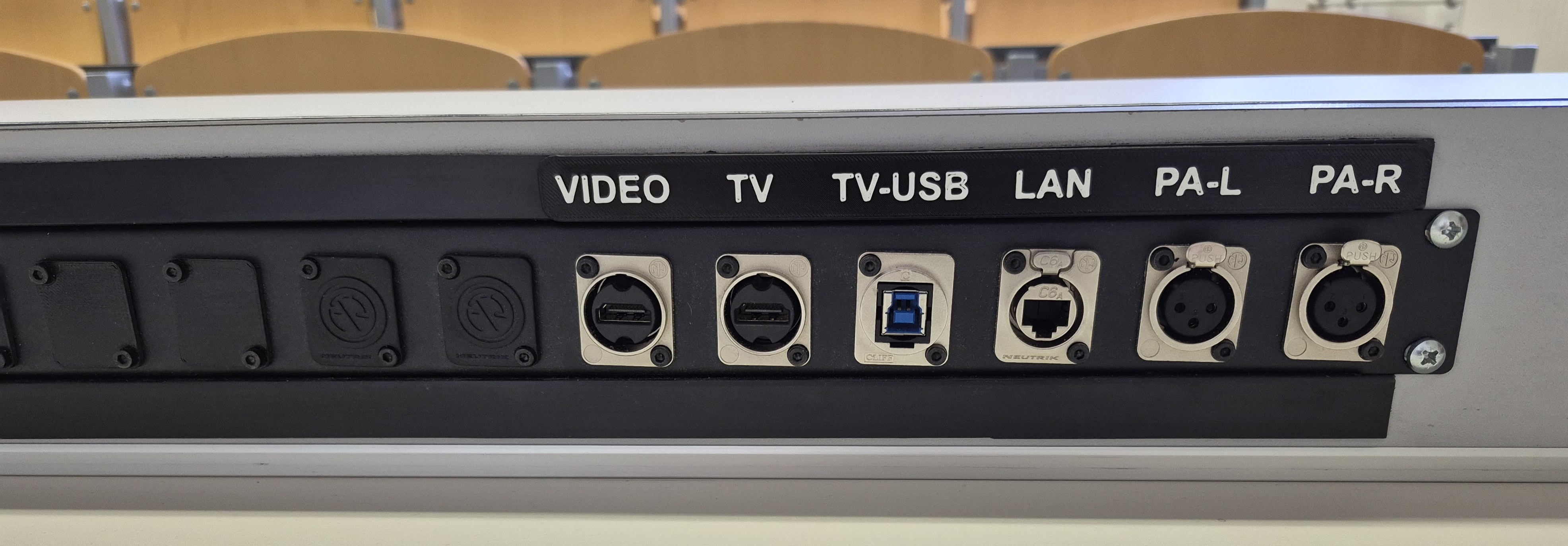 Popis audio-video panelu aula "S3"