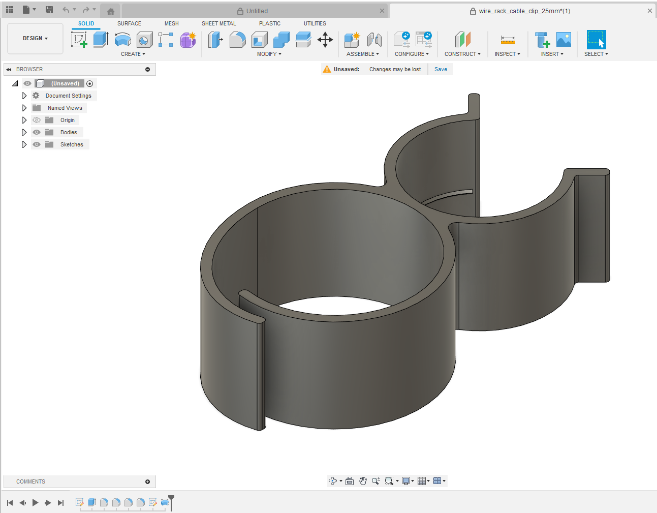 25mm Wire Rack Cable Clip by RyukyuD | Download free STL model ...