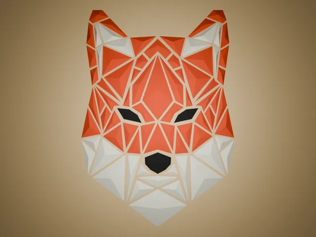 Geometric Fox wall art - Remix.