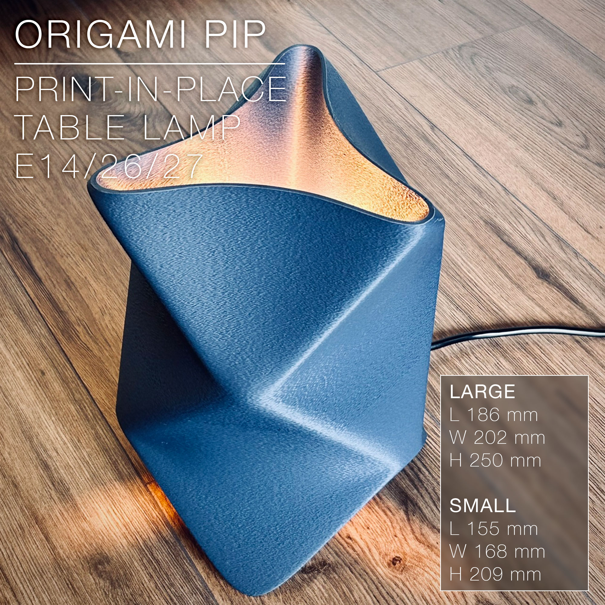 ORIGAMI PIP | Table Lamp E14, E26, E27 print-in-place
