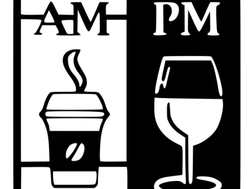 AM PM Coffee & Wine Sign