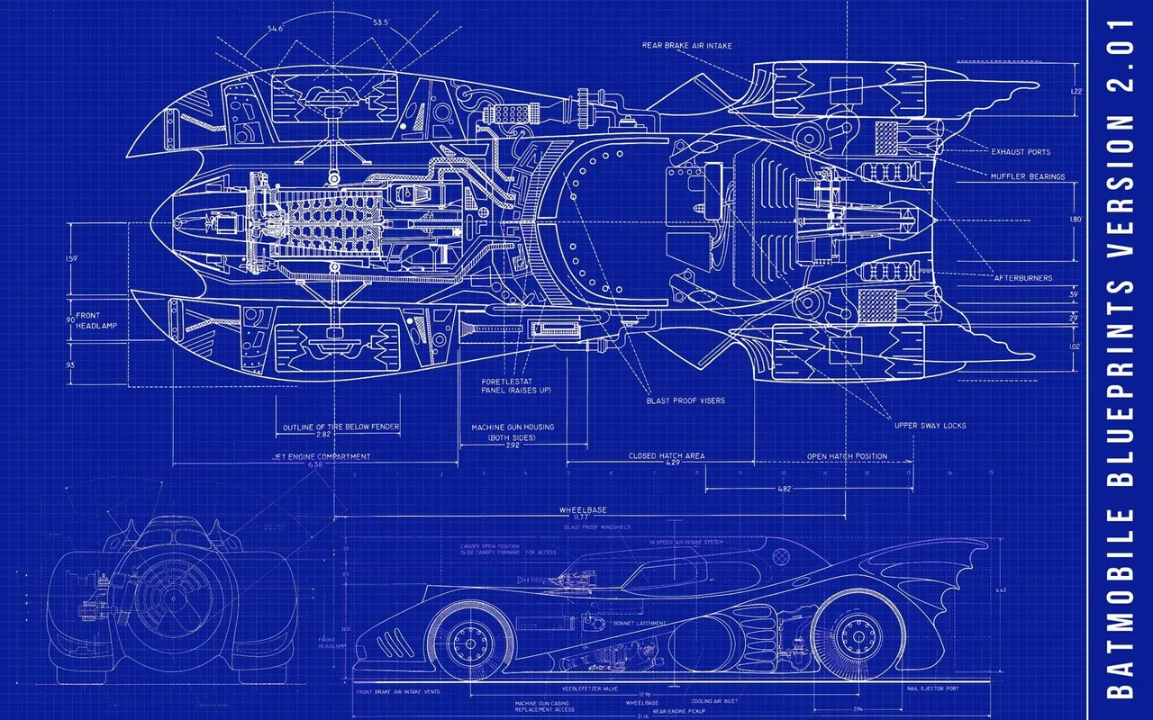 Batmobile Scheme by julian_nikolovv | Download free STL model ...