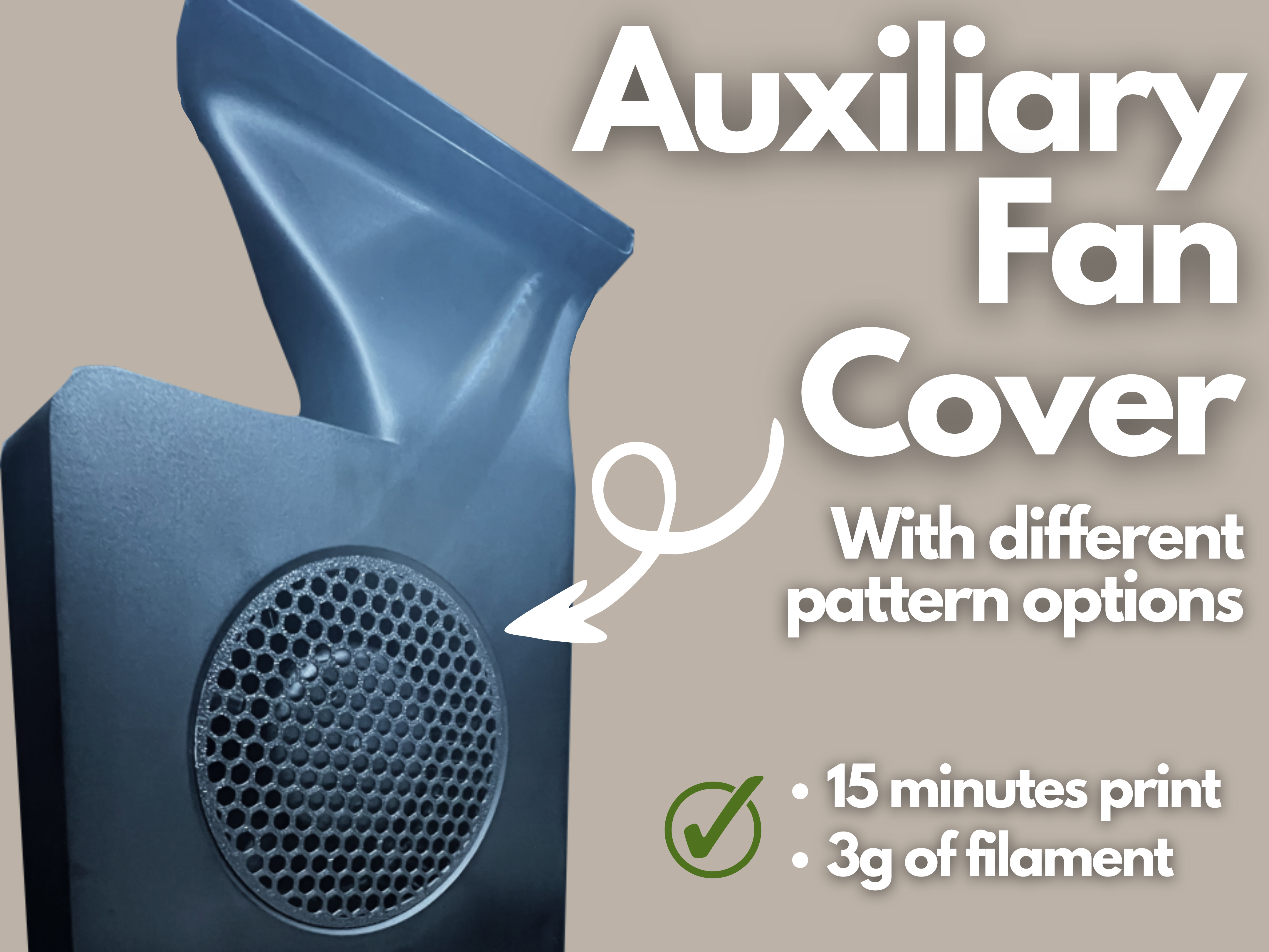 Auxiliary Fan Cover - Bambu Lab