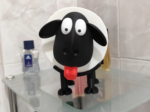 Egg-shaped egg cup with tongue out