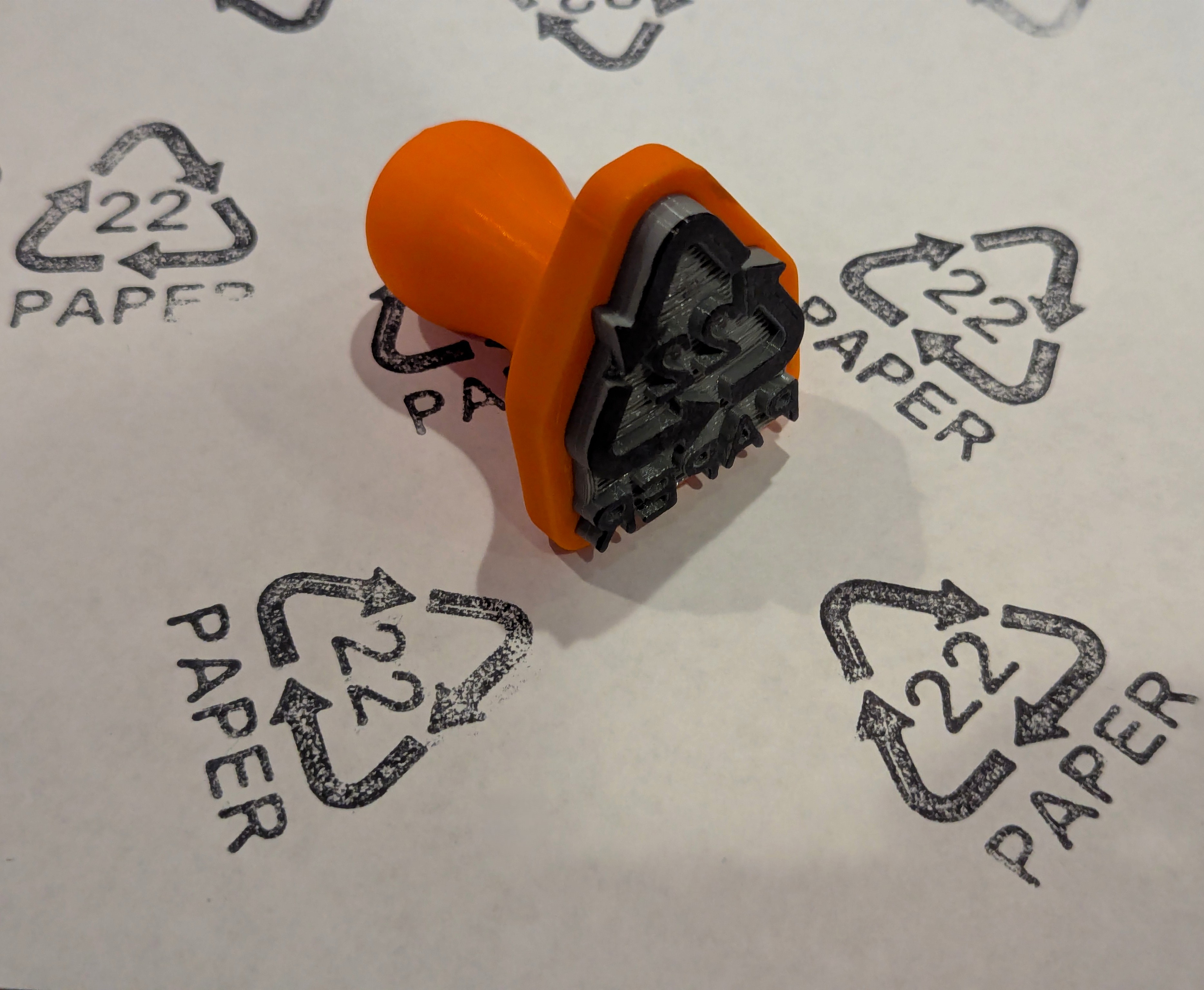 Rubber Stamp - Paper Recycling Symbol