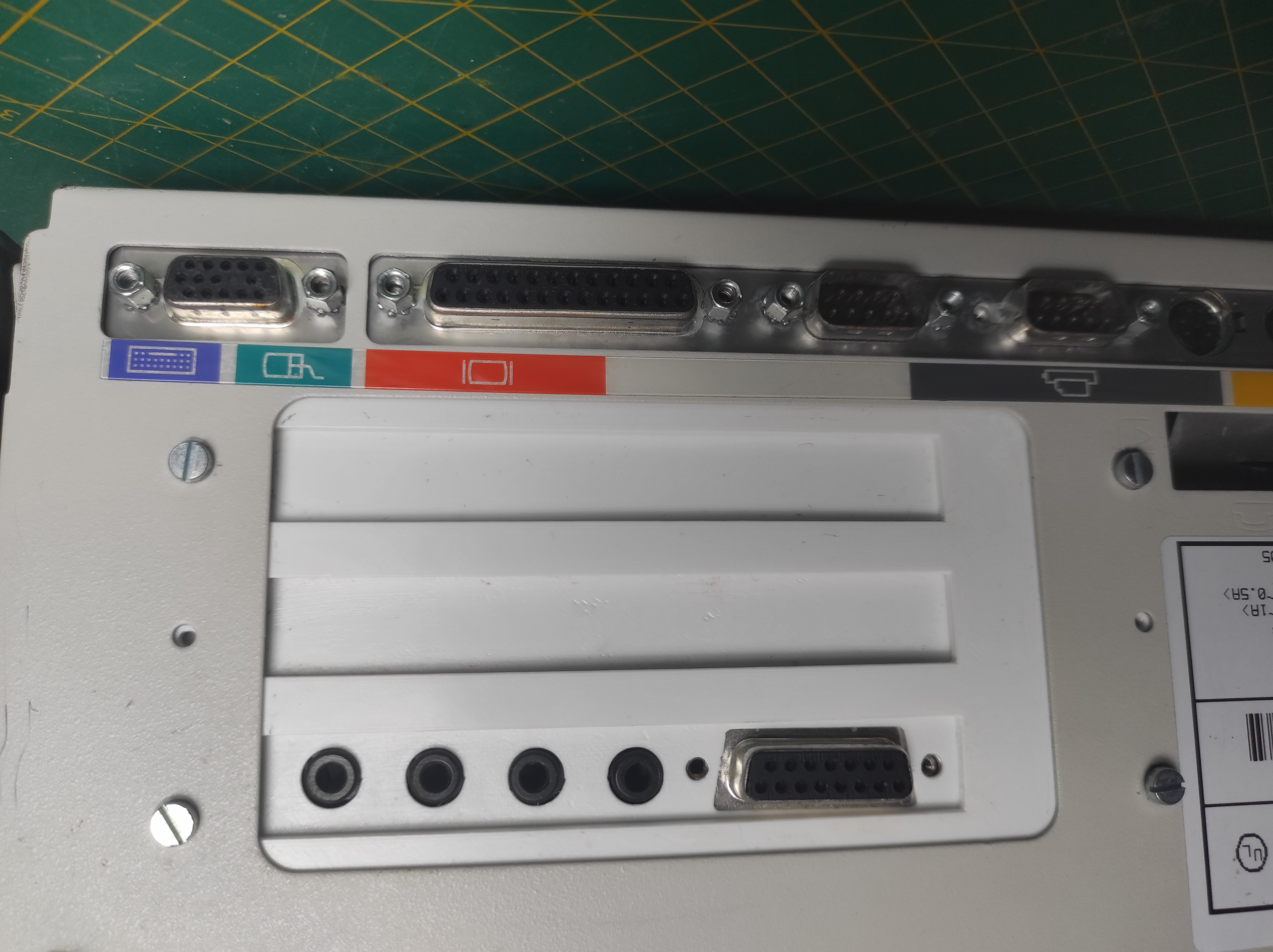 Packard Bell 486 Packmate modified ISA slot back-plate
