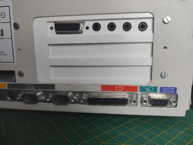 Packard Bell 486 Packmate modified ISA slot back-plate