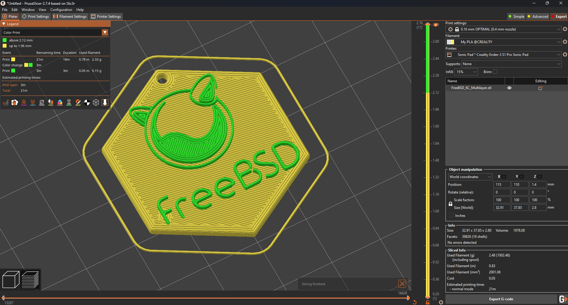 FreeBSD Linux Key Chain By Florinux Download Free STL Model Freebsd linux key chain by florinux download free stl model