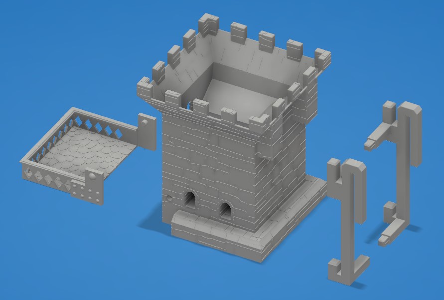 Castle Dice Tower with DM Screen Hooks