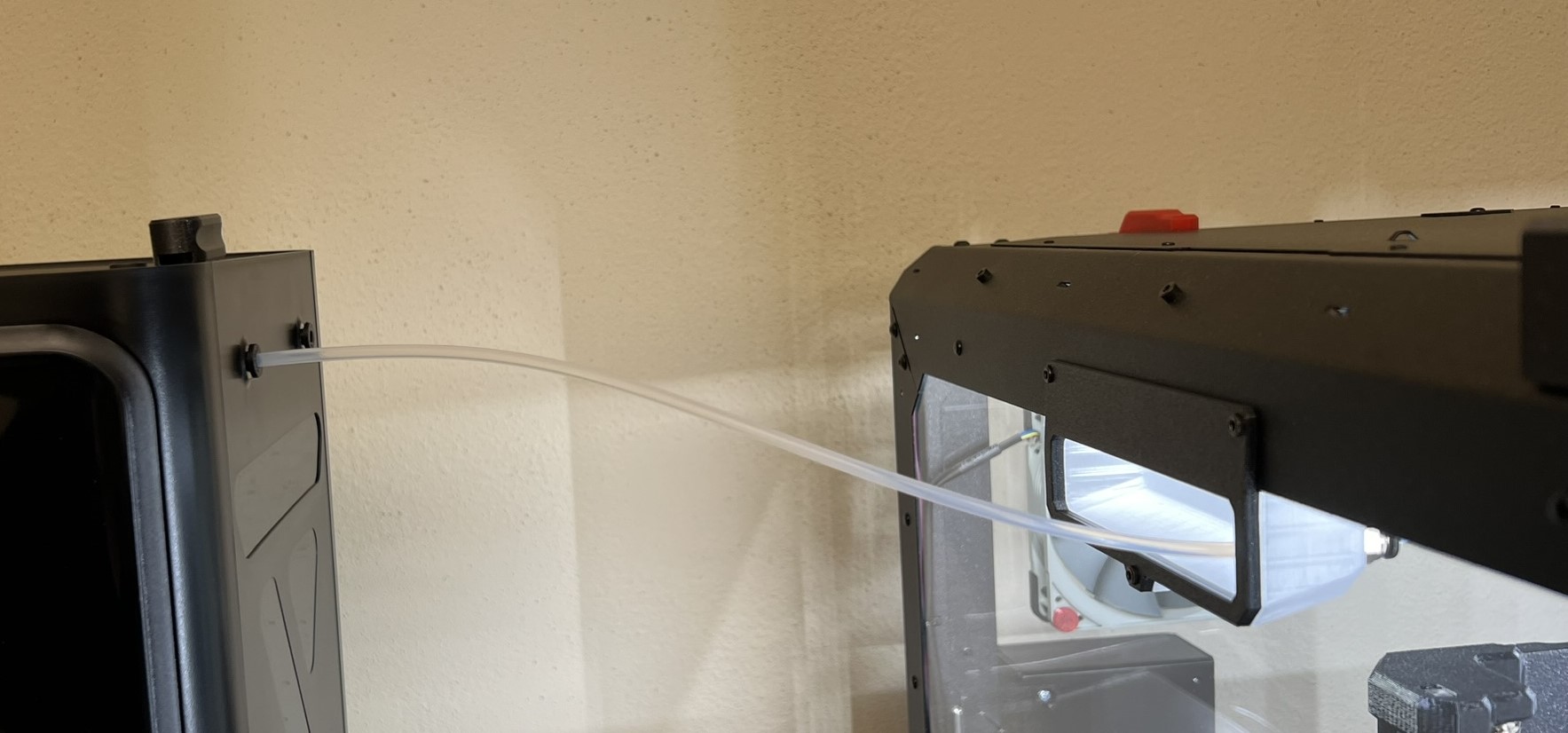 Prusa Enclosure Transport Handle with PTFE Passthrough by ScottW