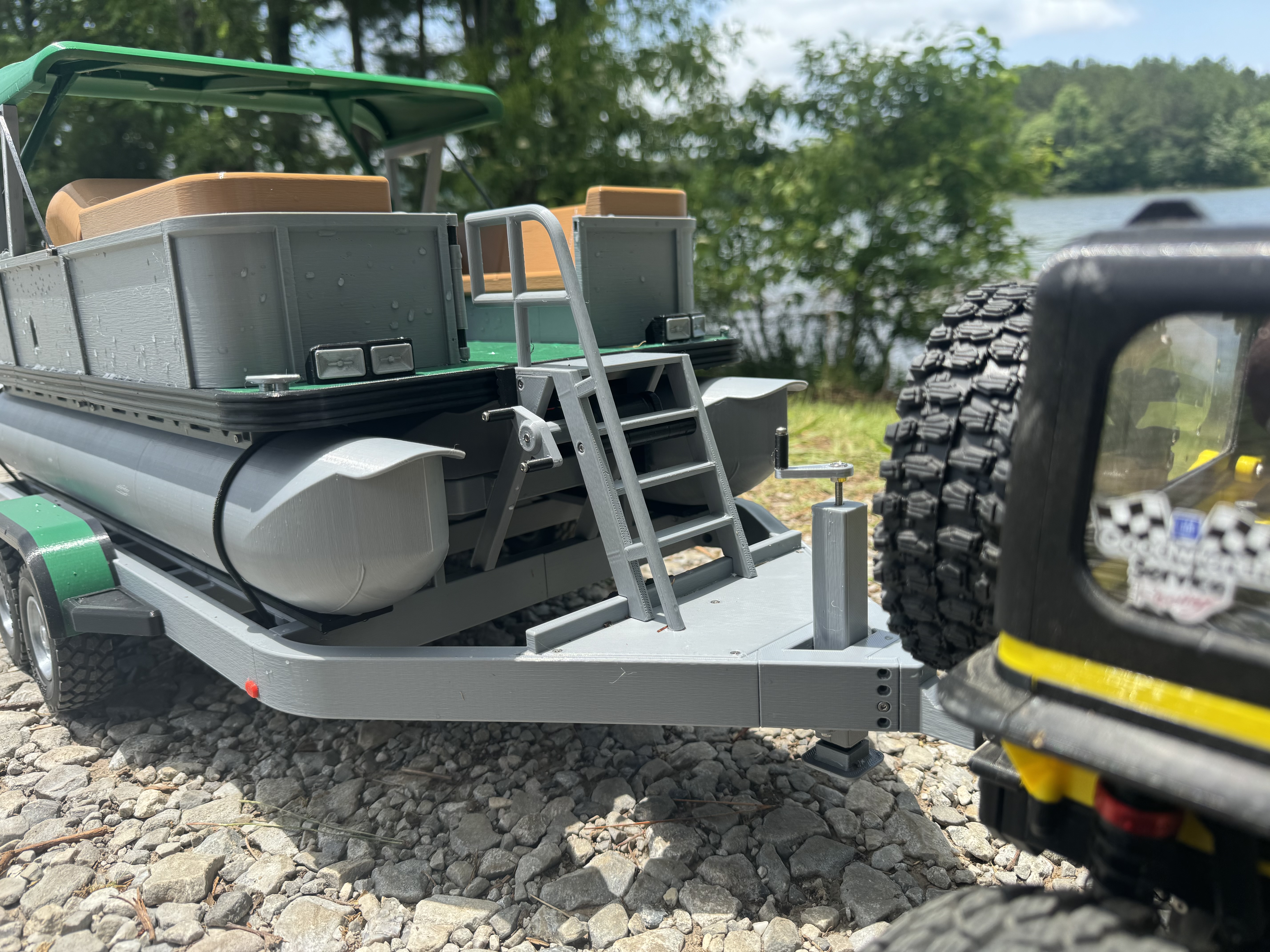 Big Chill Pontoon Boat Trailer 1:8 Scale by Black Crow