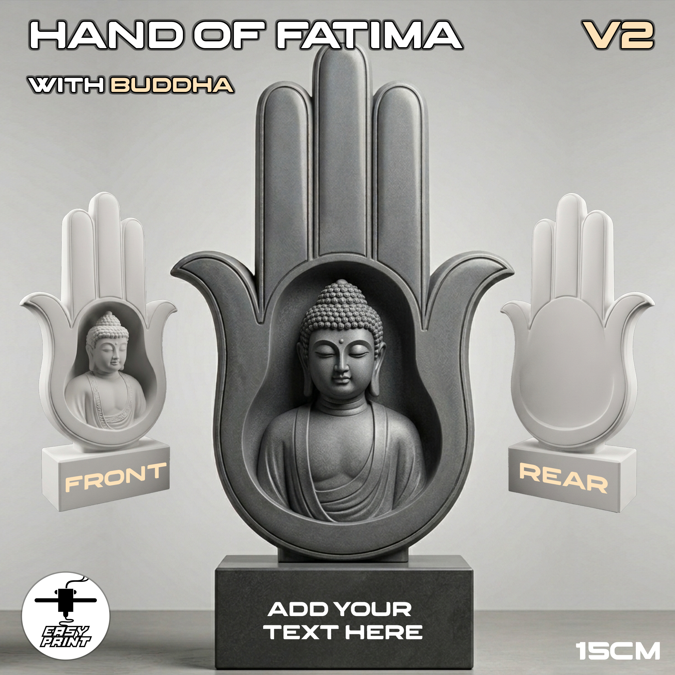 Hand of Fatima with Buddha