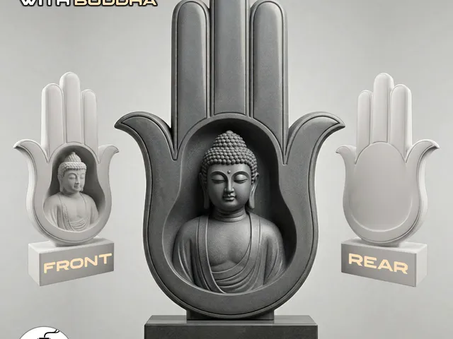 Hand of Fatima with Buddha