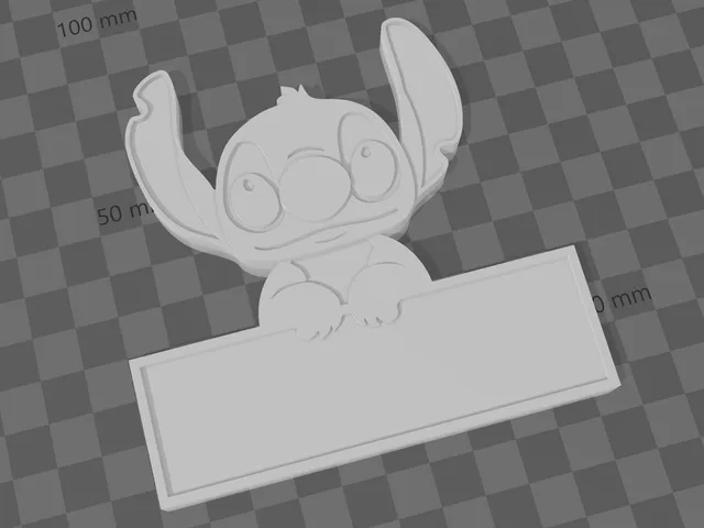 Stitch with Blank Sign