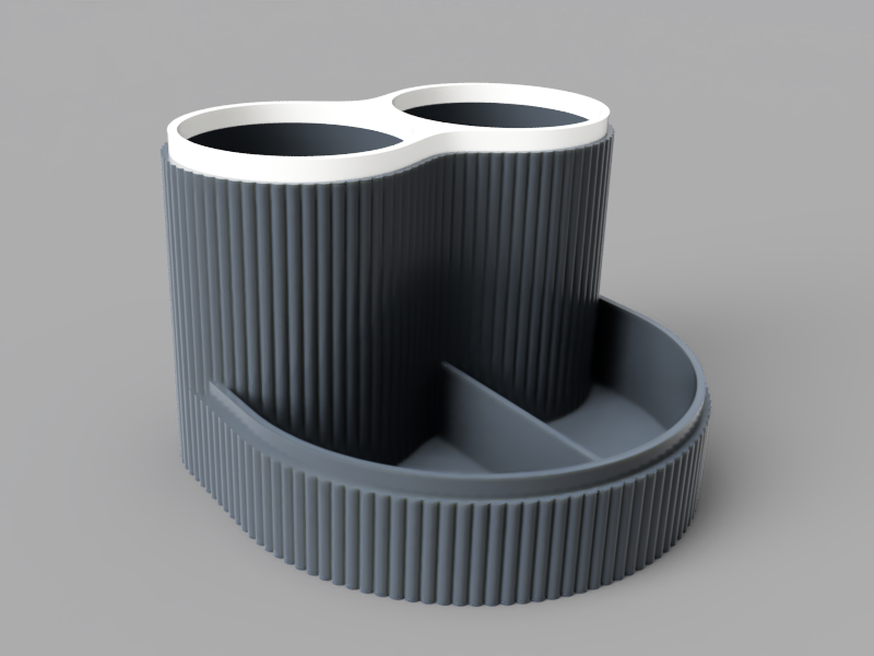 Modern Ribbed Desk Organizer