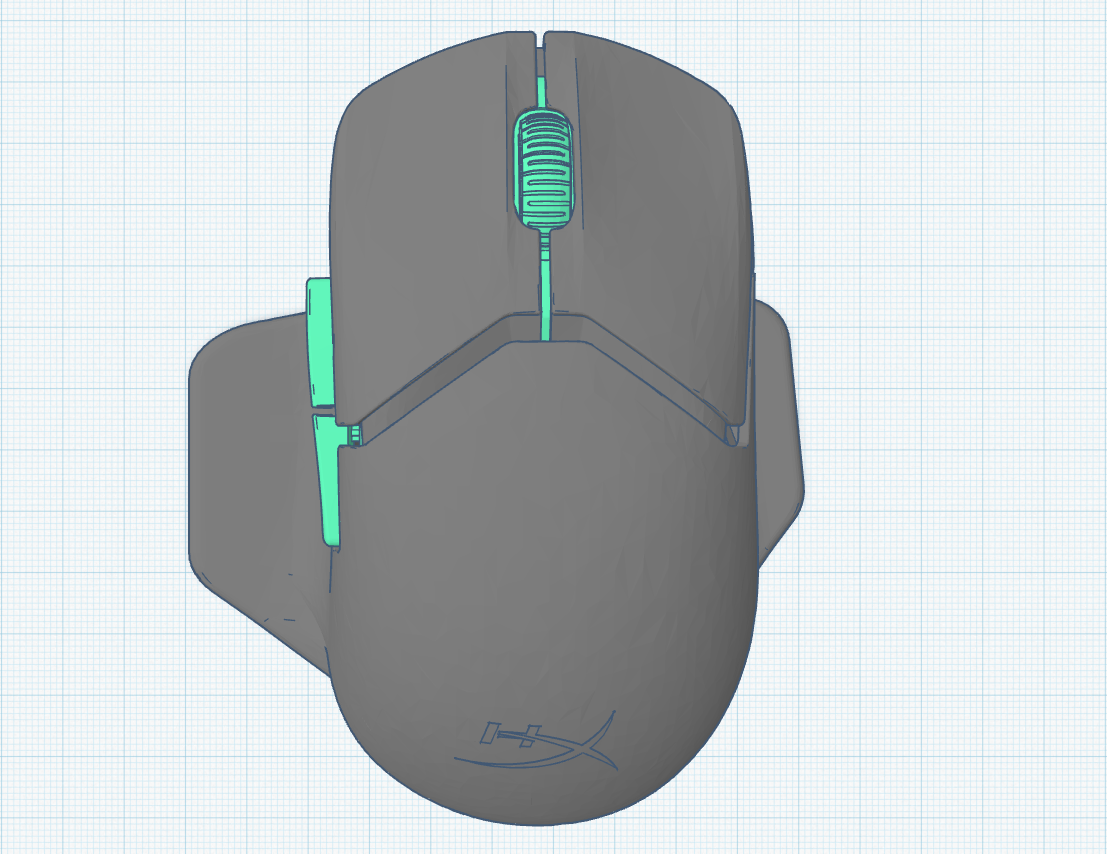 Dual Rest Ergo Shell – Enhanced Comfort for Thumb and Pinky HyperX Pulsefire Saga Mouse