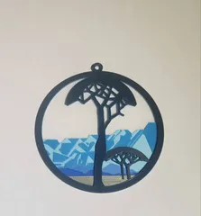 Acacia Pendant Pierneef Composition in Blue