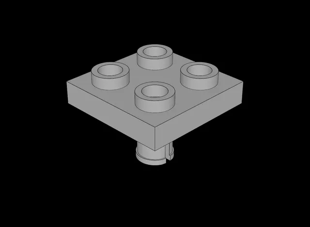 Lego Compatible (2476.dat) Plate 2 x 2 with Pin Type 1