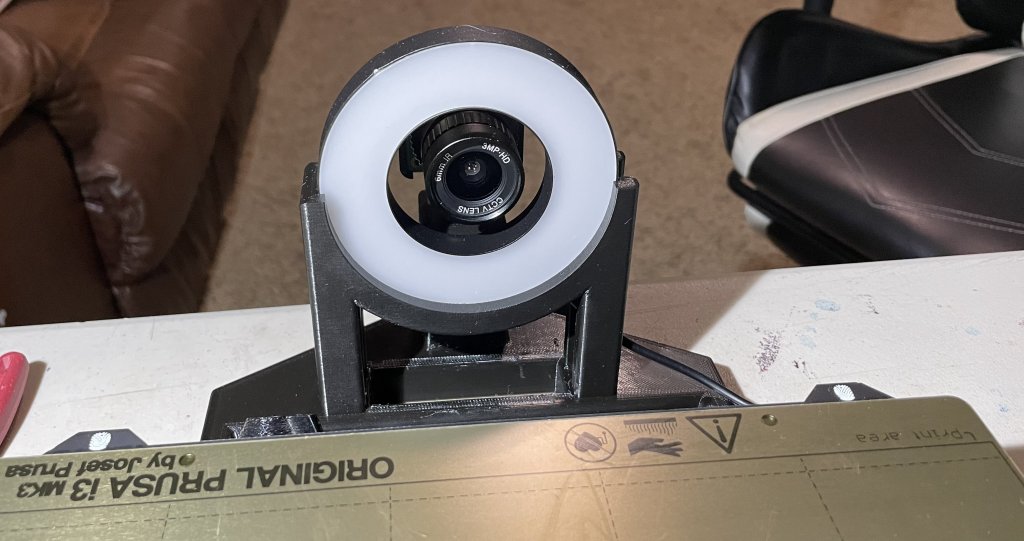 Miniatura 2 do modelo 3D Raspberry Pi HQ Camera Stand with Ring Light