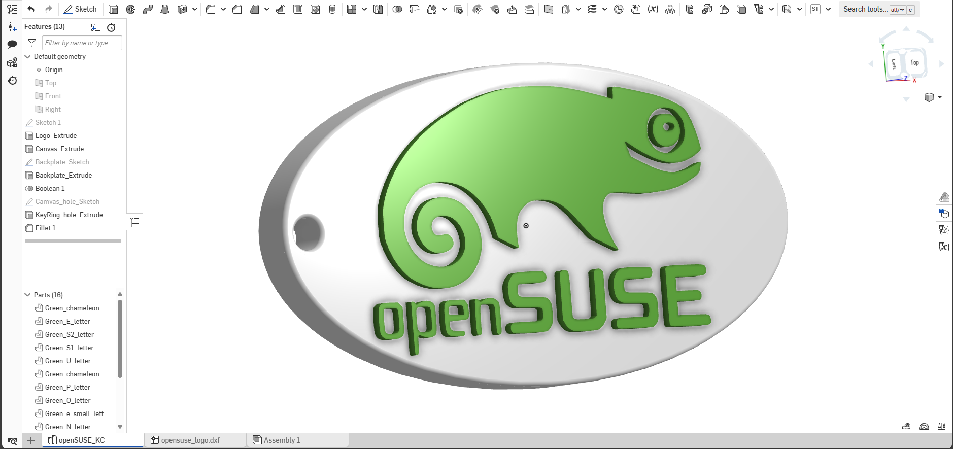 openSUSE  distro linux logo key chain.