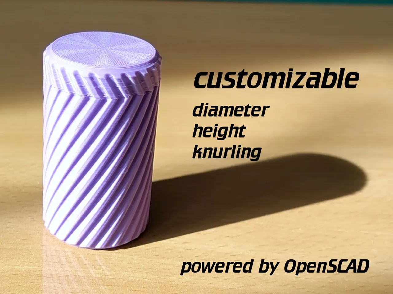 parametric/customizable screw container (OpenSCAD) by