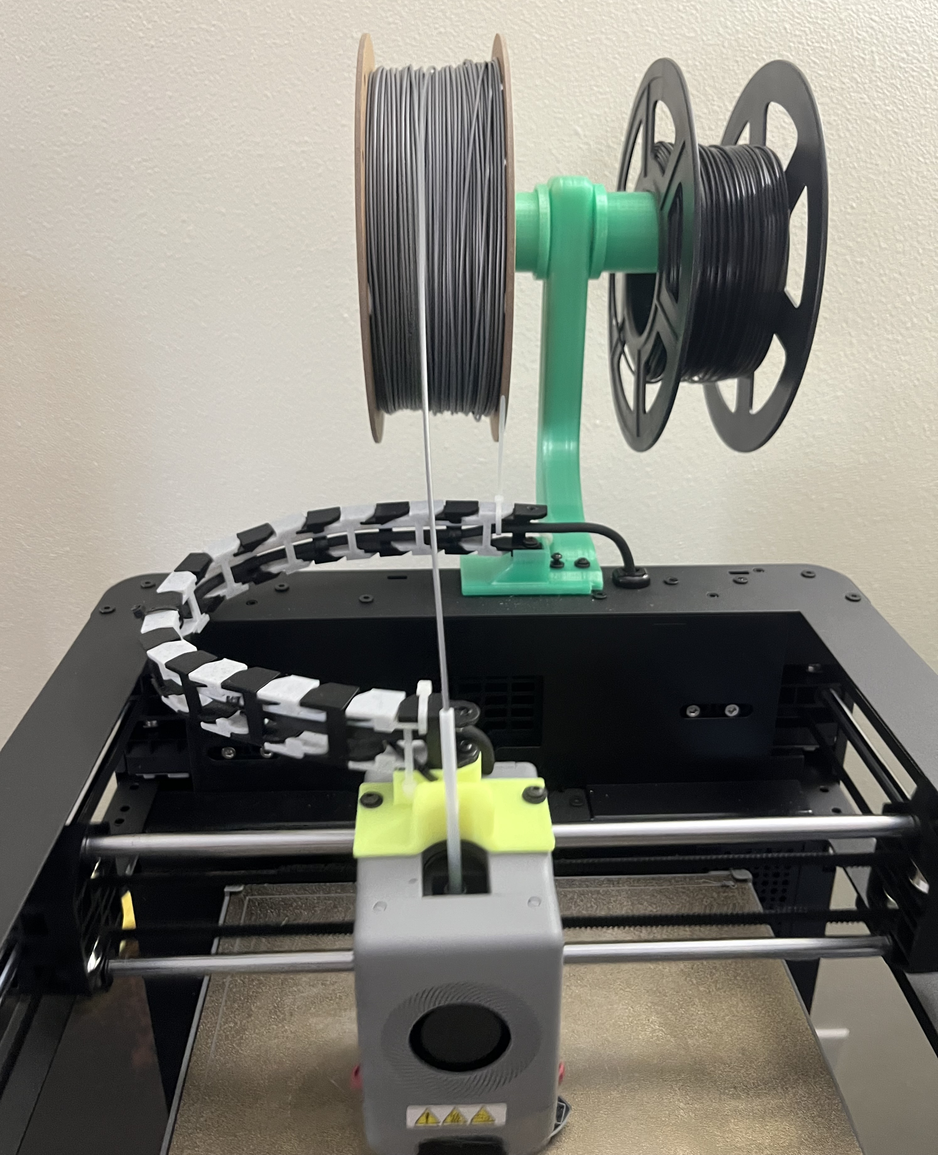 Adventurer 5M dual spool roller arm. with Print in place bearings and PVC pipe insert