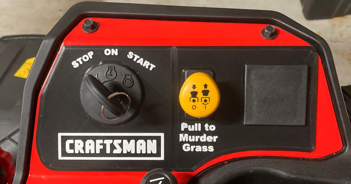 Craftsman z5800 Control Panel Cover by RandomGenius | Download free STL ...