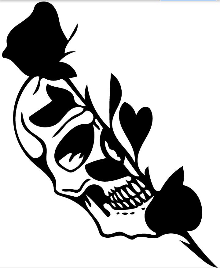 skul and rose wall art