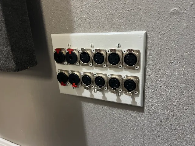 XLR TRS Studio Panel Mount Wall Plate