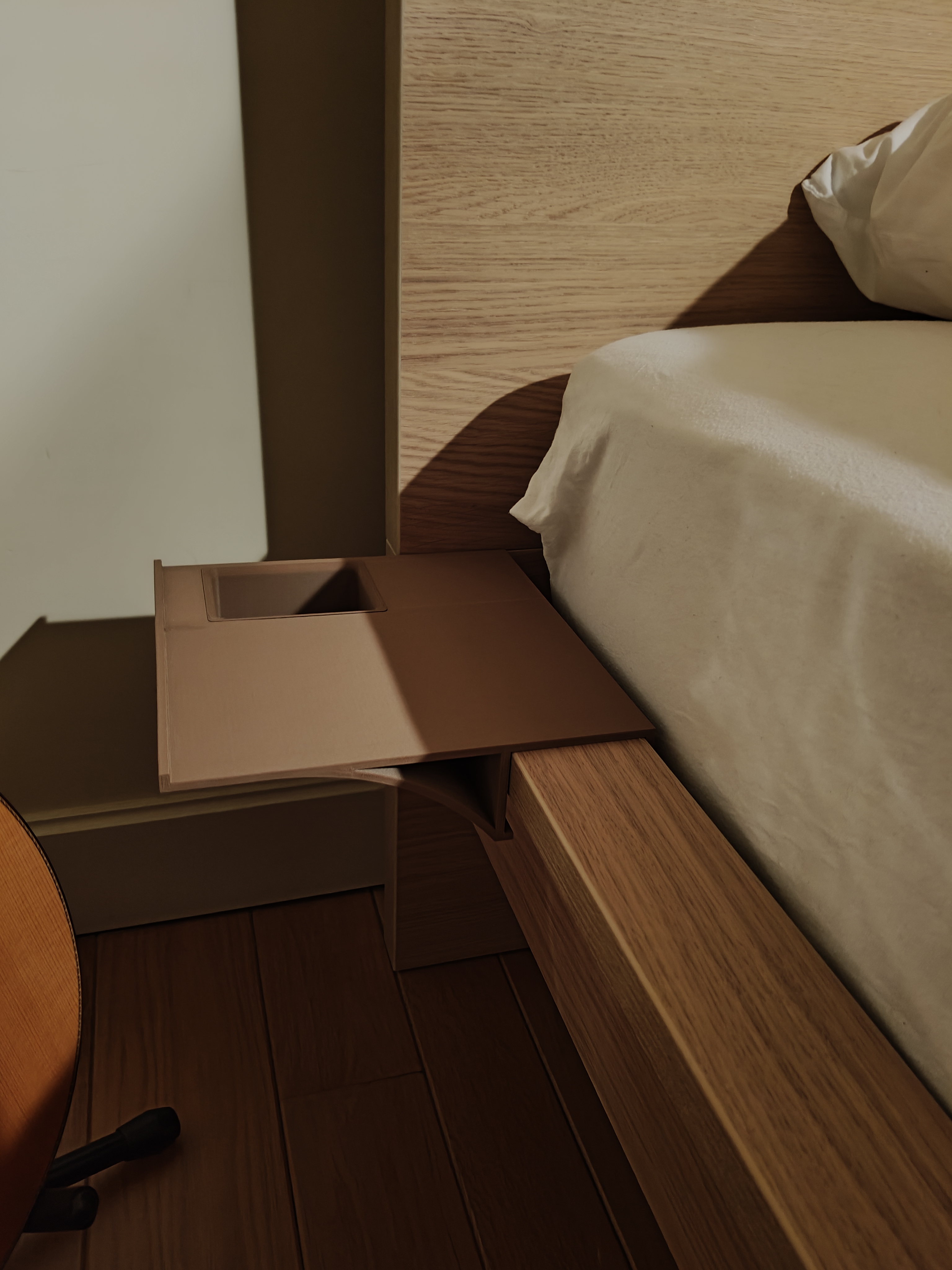 Ikea MALM bedside table with bin