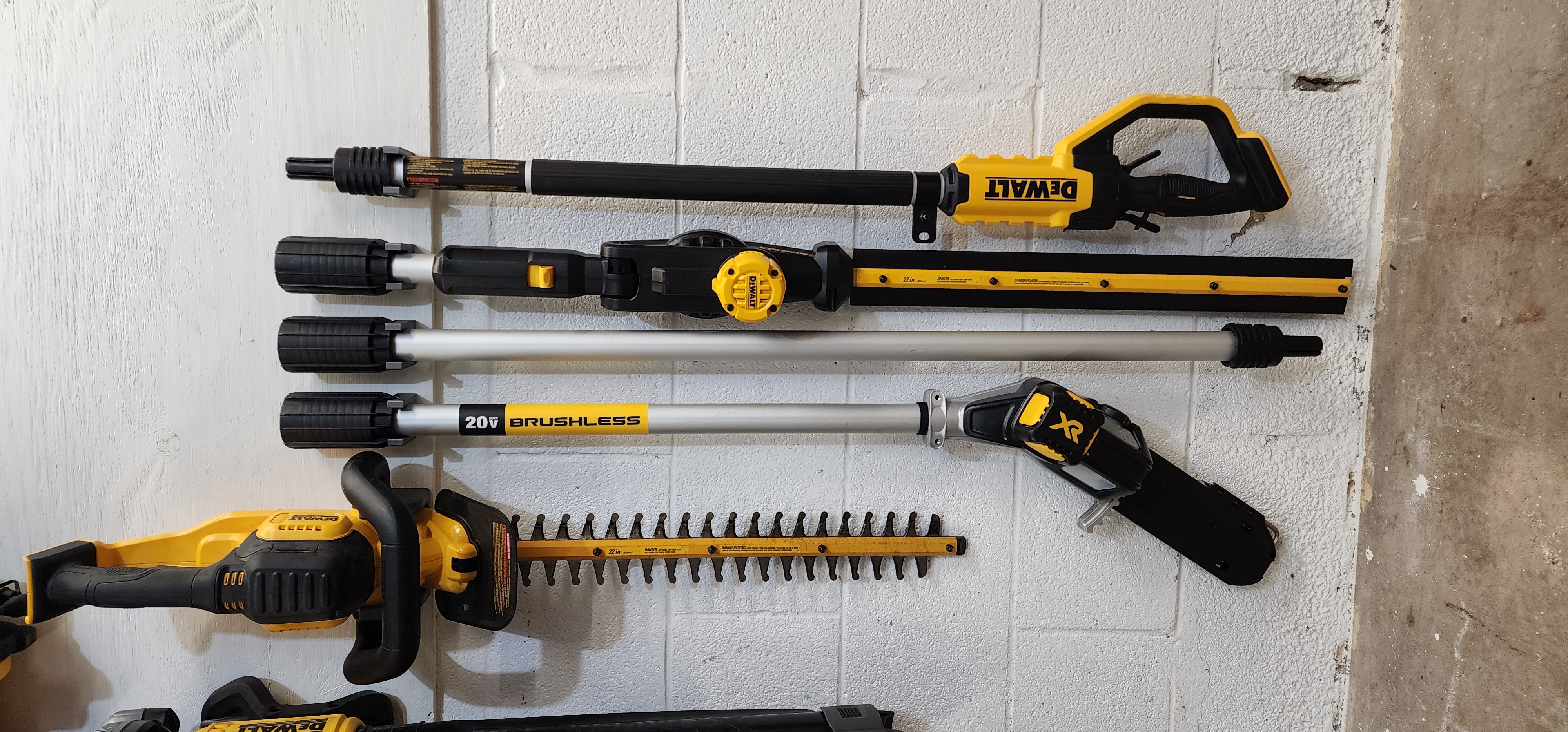 Dewalt Pole Saw, Hedge Trimmer and Extension Wall Mounts
