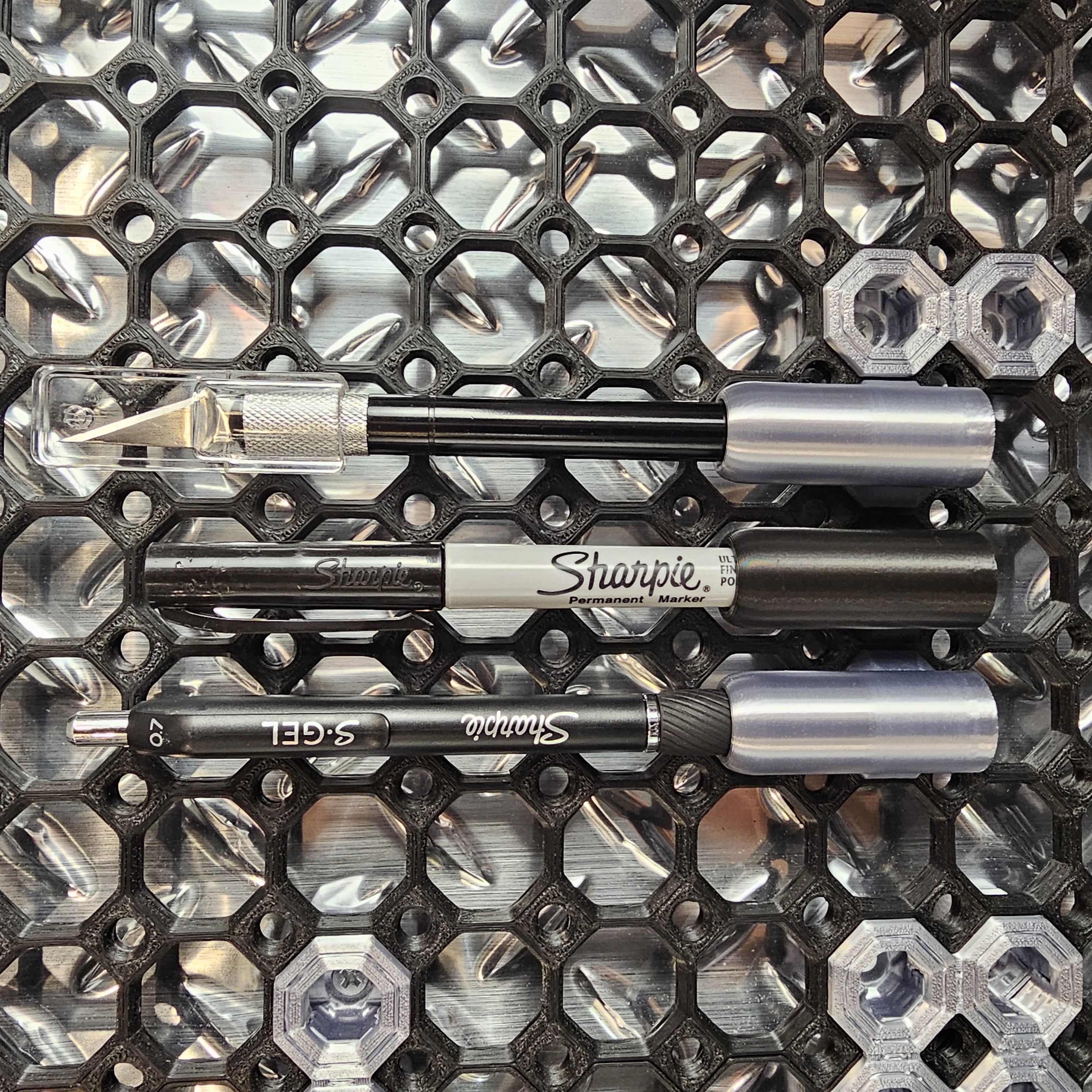 Multiboard Pen-Sharpie-Hobby Knife Holder