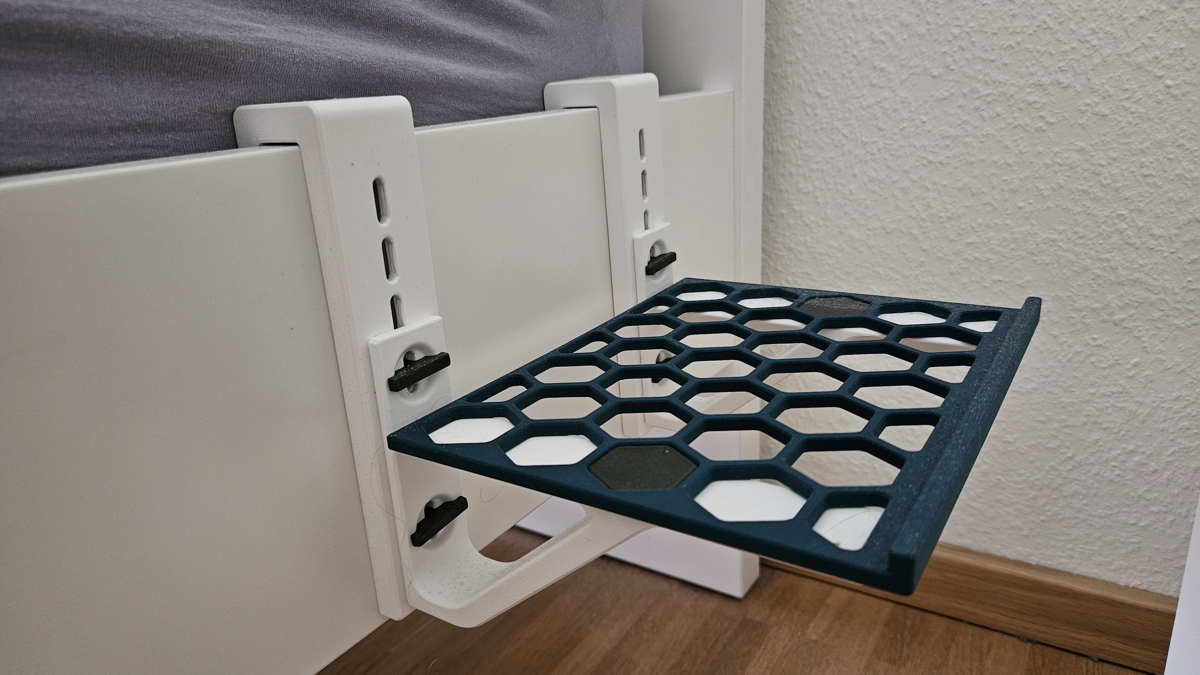 Shelf for edge of bed
