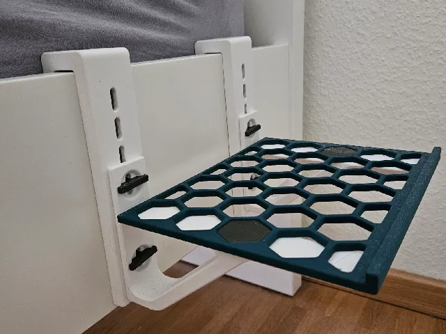 Shelf for edge of bed