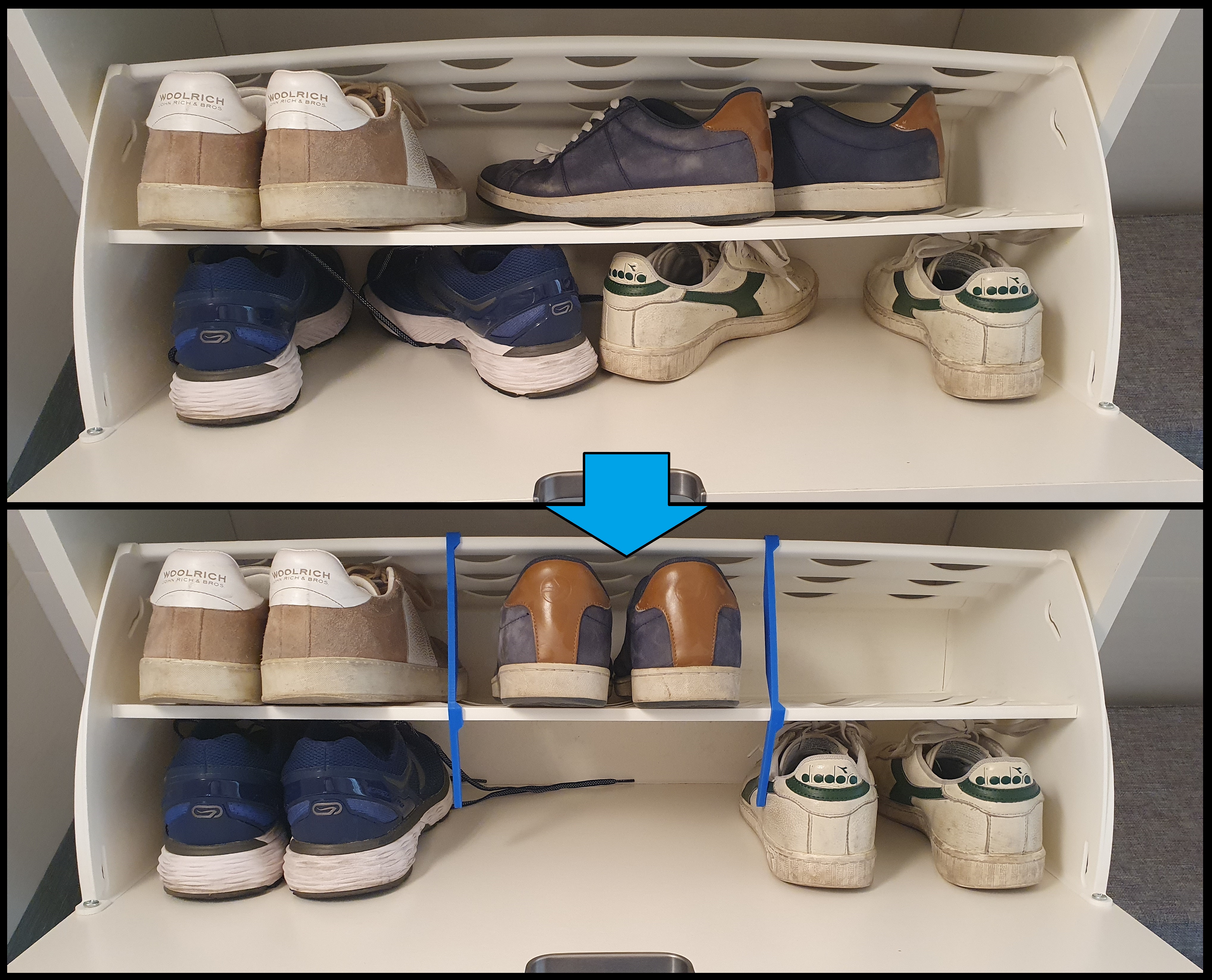 Shoe organizer for IKEA shoe rack furniture