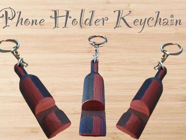 Winebottle Phoneholder Keychain