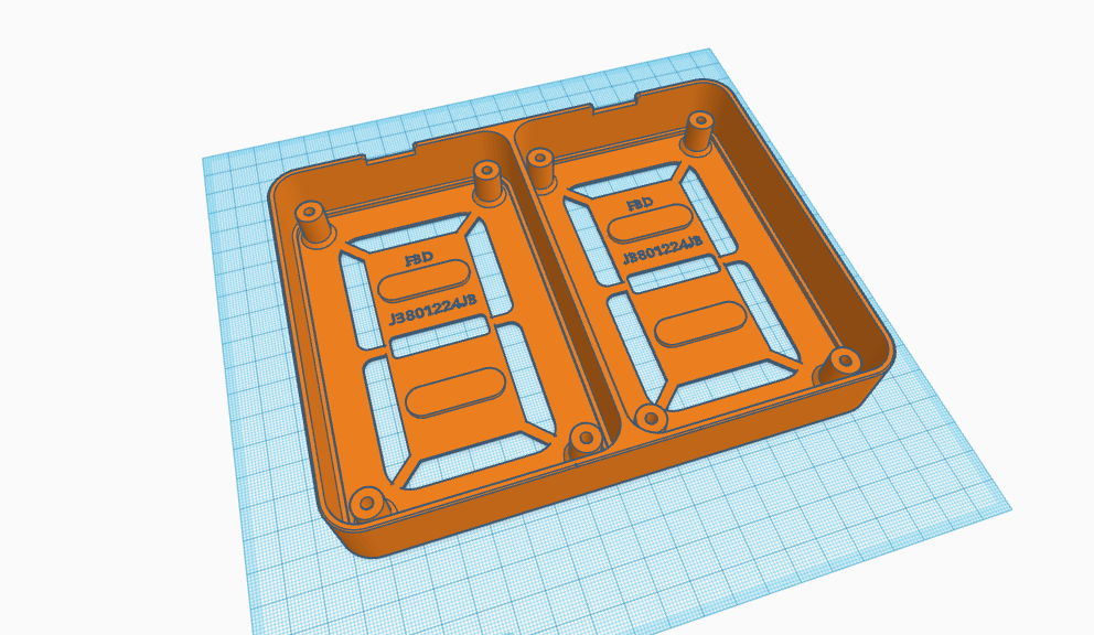 Seven Segment Mechanical Counter Double Box 3D model thumbnail