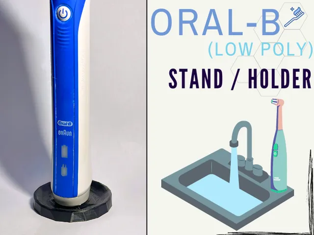 Oral-B Toothbrush Stand / Holder (Low Poly)