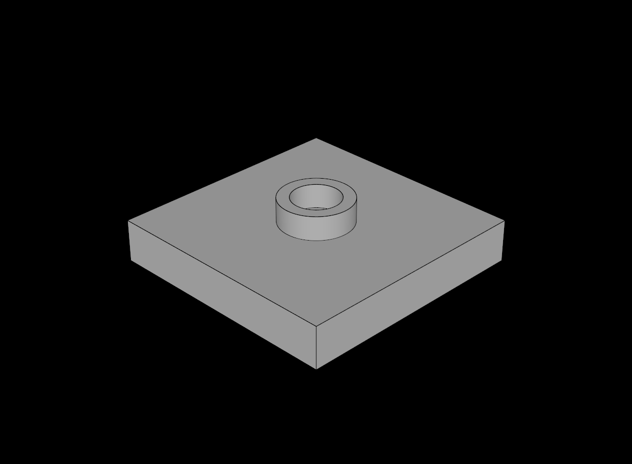 Lego Compatible (87580.dat) Plate  2 x  2 with Groove with 1 Centre Stud