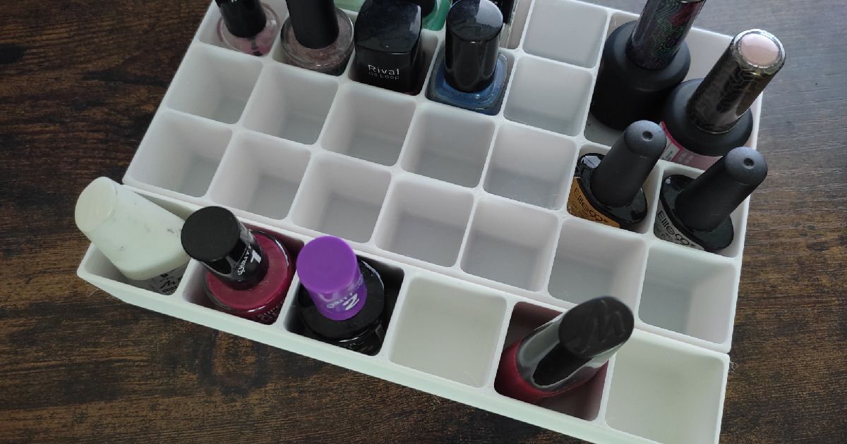 Nail polish tray with larger compartments by Robert Z. | Download free ...