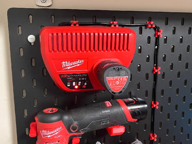 Milwaukee M12 charger holder for Ikea Skadis