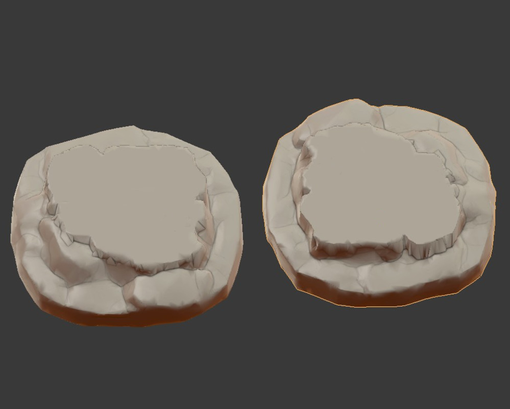 FDM NOsupport Wargame Rockbase DND scale